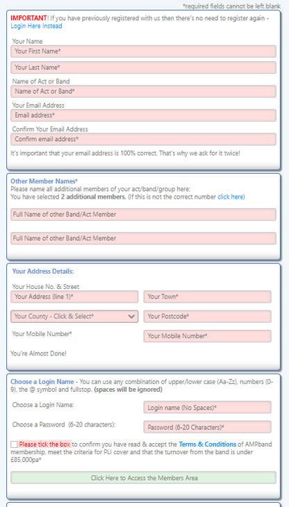 Register with AMPband